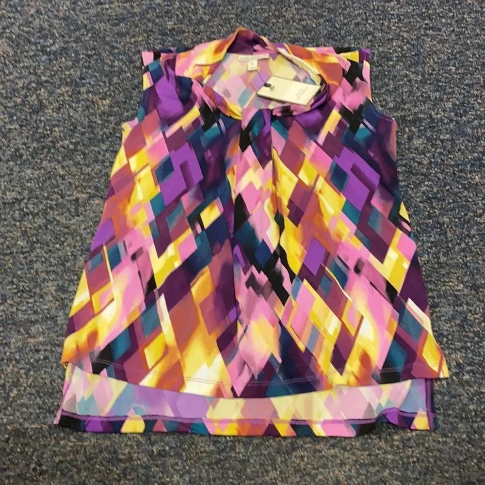 Dana Buchman Colorful Printed Sleeveless Top sz. S